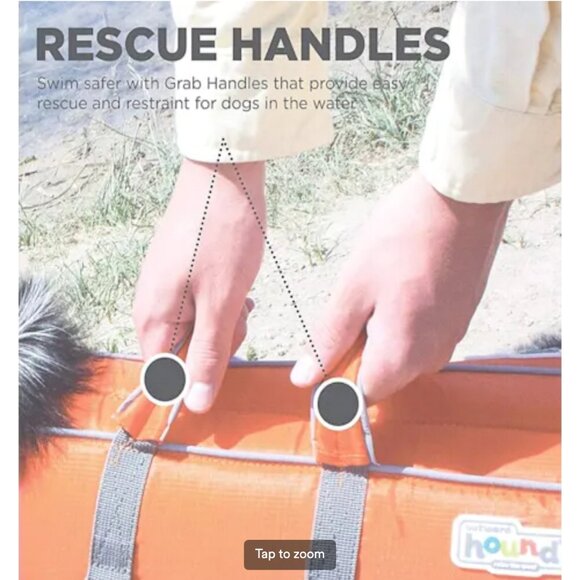 Outward Hound Granby Splash Orange Ripstop Life Jacket for Dogs, Small - Picture 6 of 7